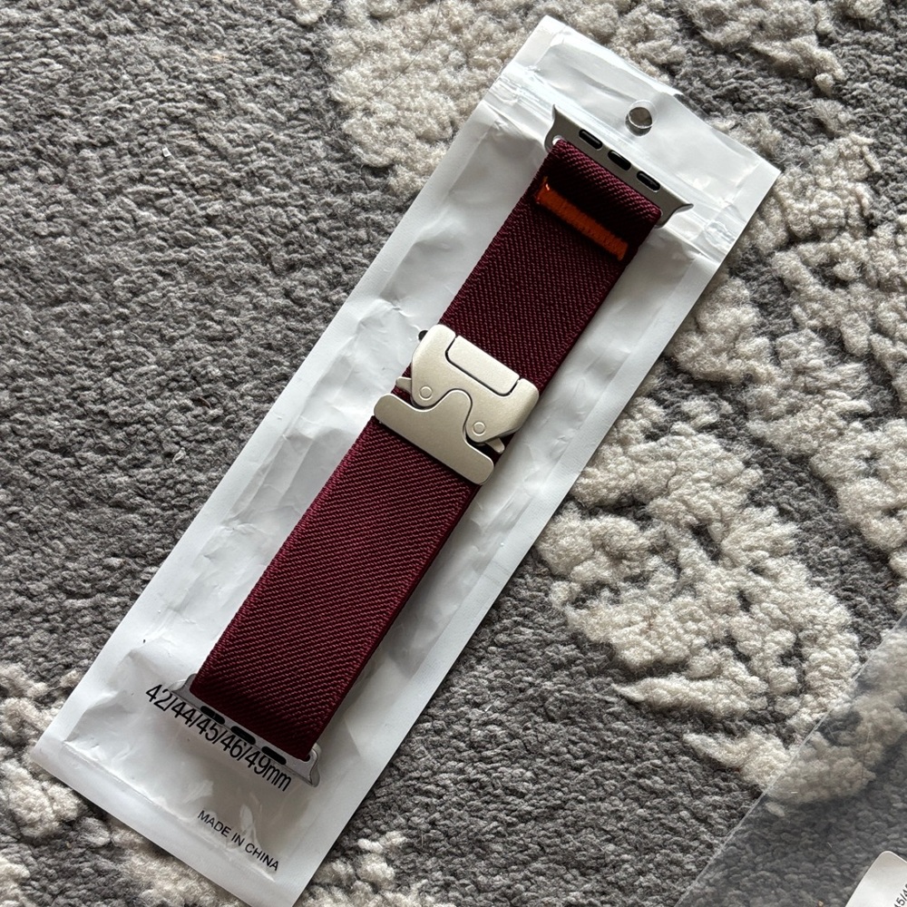 Burgundy Nylon Watch Band